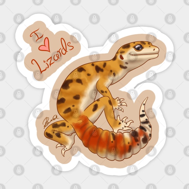 I (Heart) Lizards! Sticker by Kashidoodles